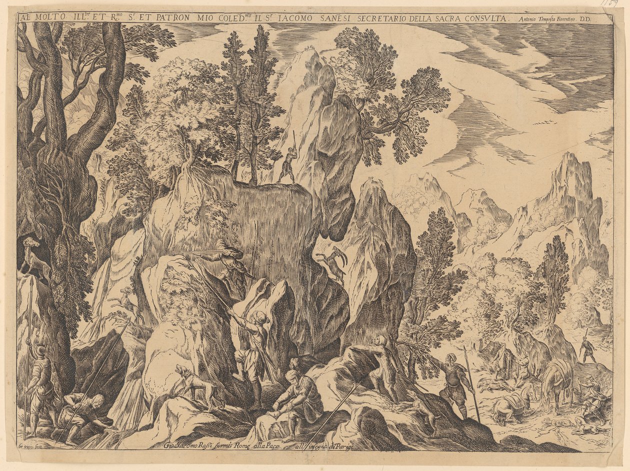 Chasse au bélier et au bouquetin - Antonio Tempesta