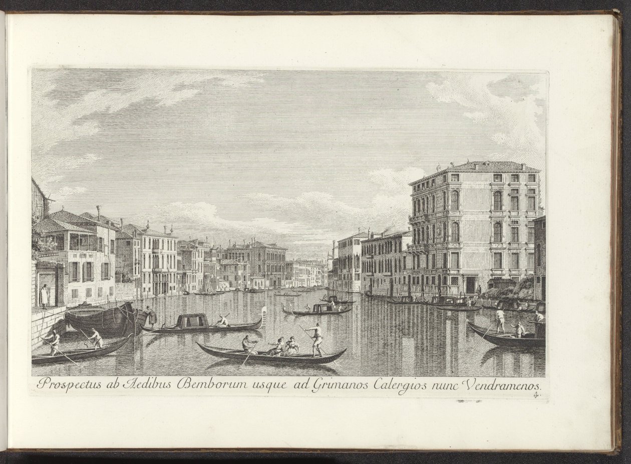 Vue sur le Grand Canal, Palazzo Bembo et Palazzo Vendramin-Calergi à Venise - Antonio Visentini