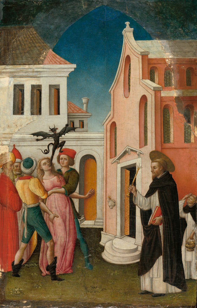 Saint Pierre Martyr exorcisant une femme possédée par un démon - Antonio Vivarini