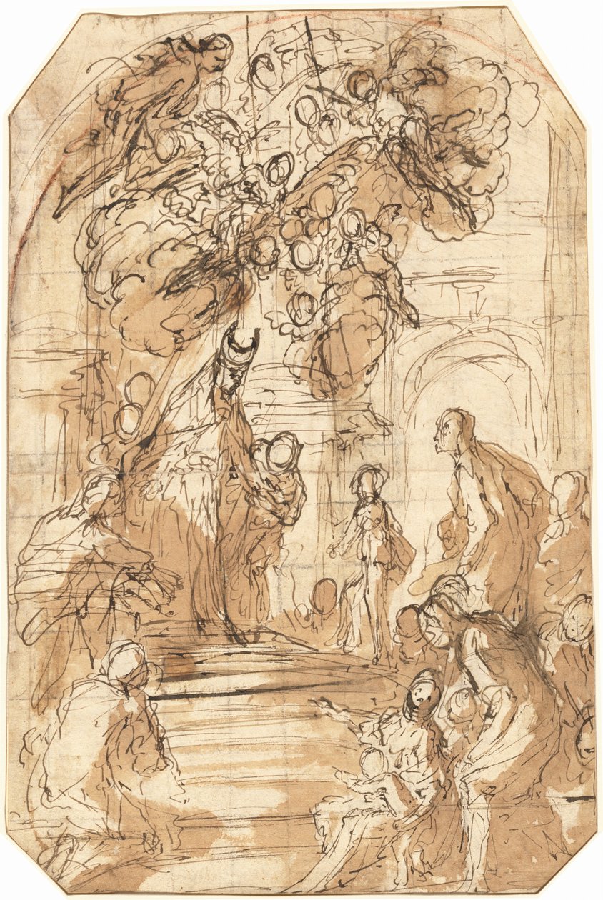 Présentation de la Vierge au Temple (recto) - Antonio Zanchi