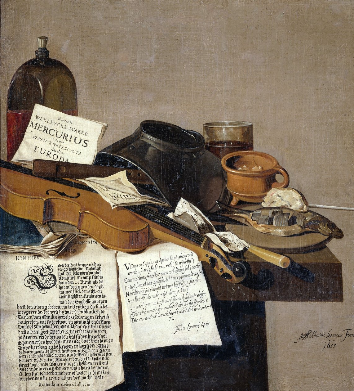 Nature morte avec une copie de De Waere Mercurius - Antonius Leemans