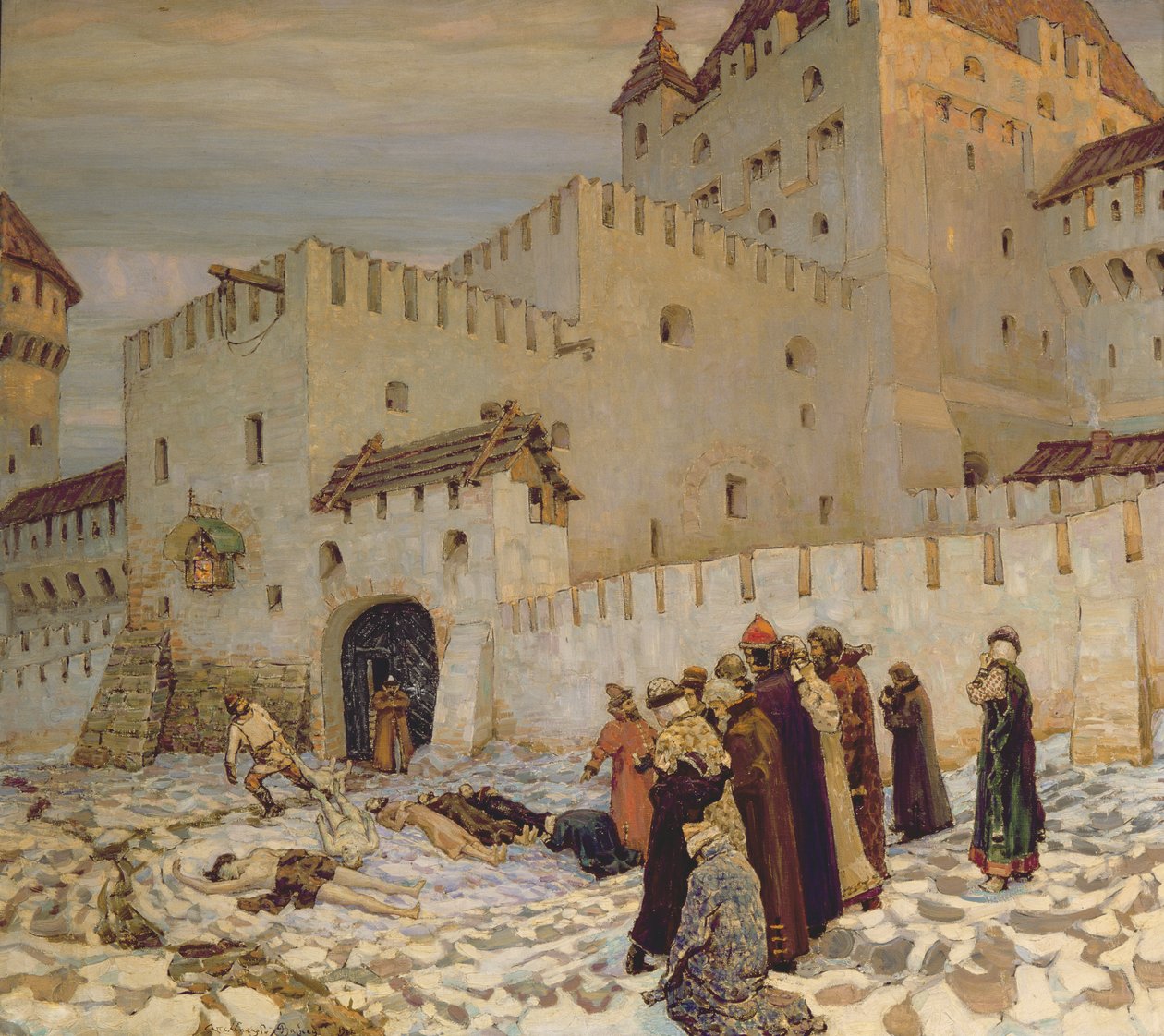 Le champ de bataille (Reconstruction de la vieille Moscou) - Apollinari Mikhailovich Vasnetsov