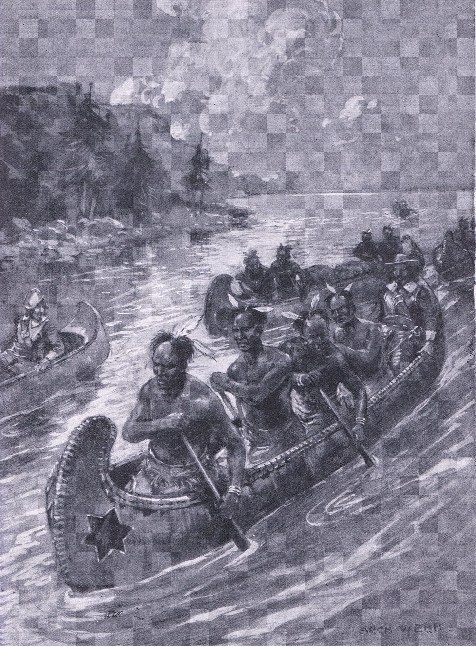 Le voyage qui a conduit au site de Québec, illustration de Cassells Romance of Famous Lives - Archibald Webb