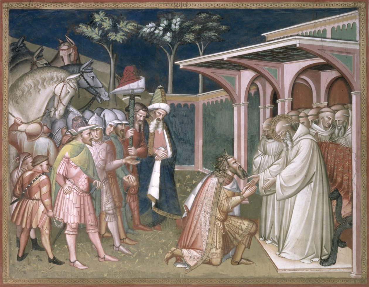 Le Saint prophétise à Totila, roi des Goths (détail) - Aretino Luca Spinello or Spinelli
