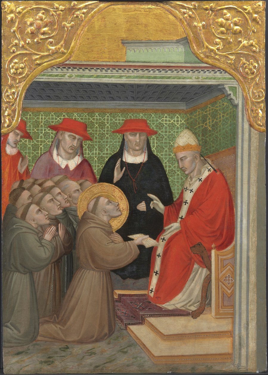 Saint François devant le Pape - Aretino Luca Spinello or Spinelli