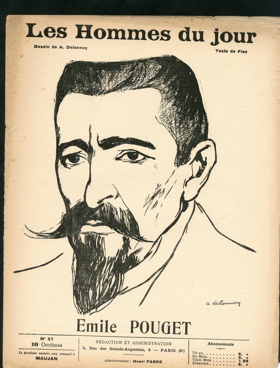 Couverture de « The Men of the Day » numéro 27, 1er janvier - Aristide Delannoy