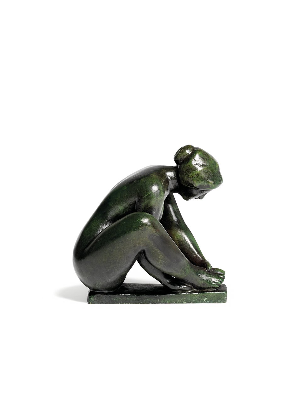 Fille accroupie tenant un pied - Aristide Maillol