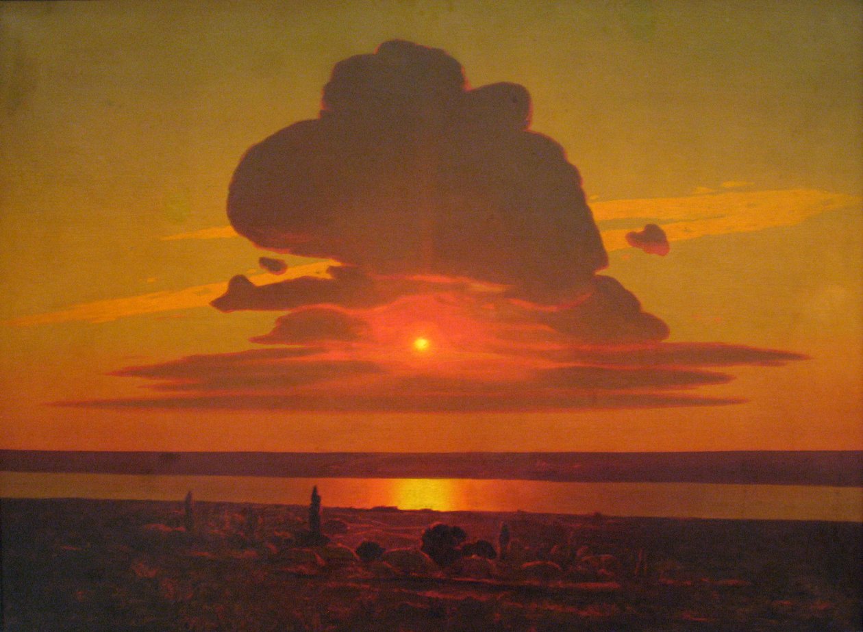 Russe : "Coucher de soleil rouge" Coucher de soleil rouge sur le Dniepr - Arkhip Kuindzhi