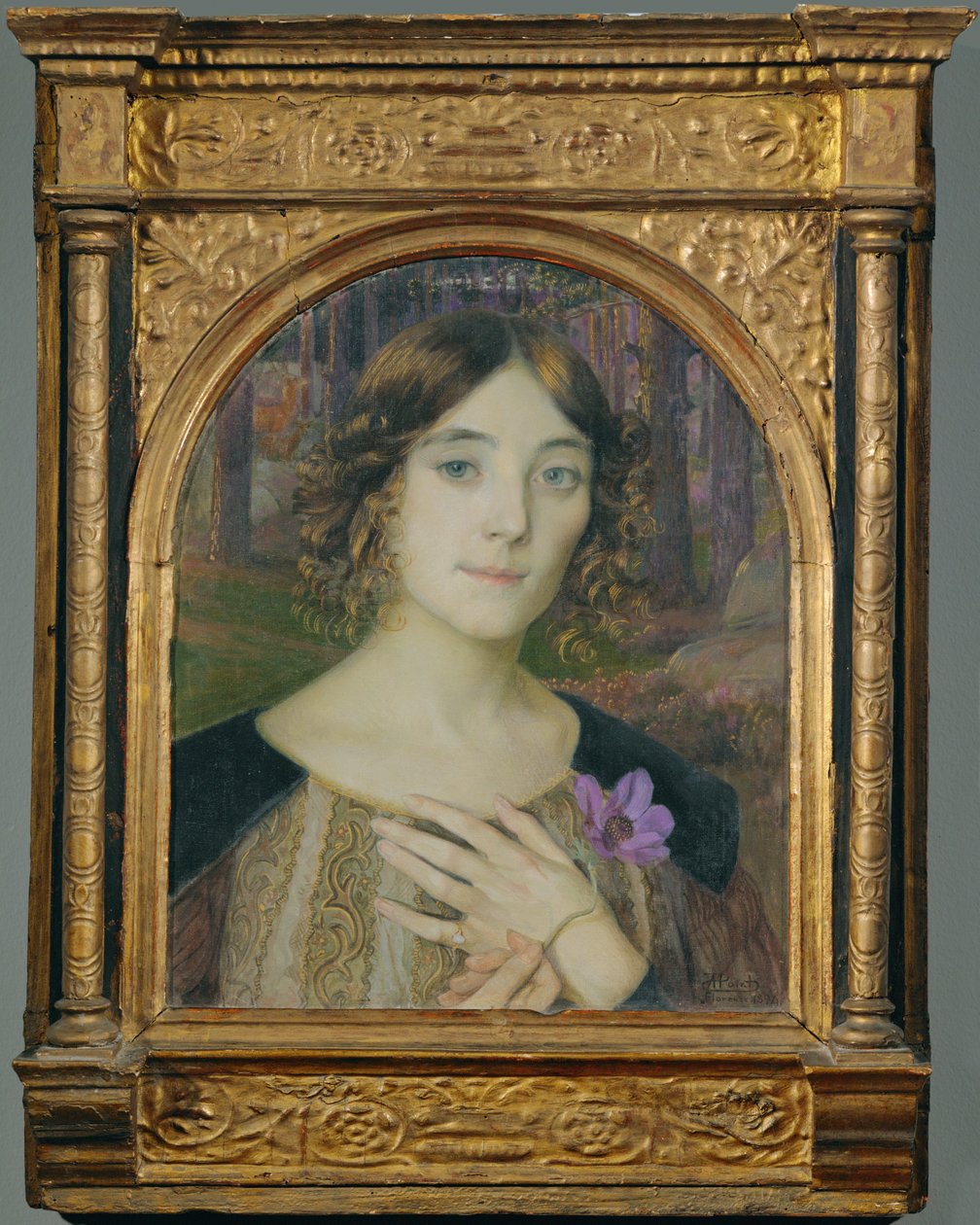 Dame à la fleur de vent (peinture sur toile) - Armand Point