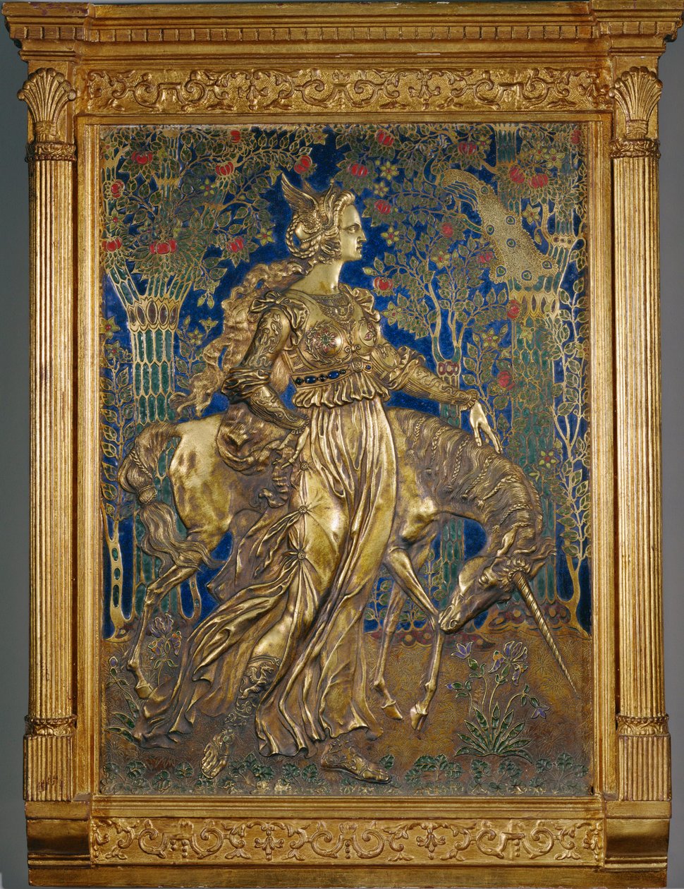 La princesse à la licorne (peinture sur cuivre) - Armand Point