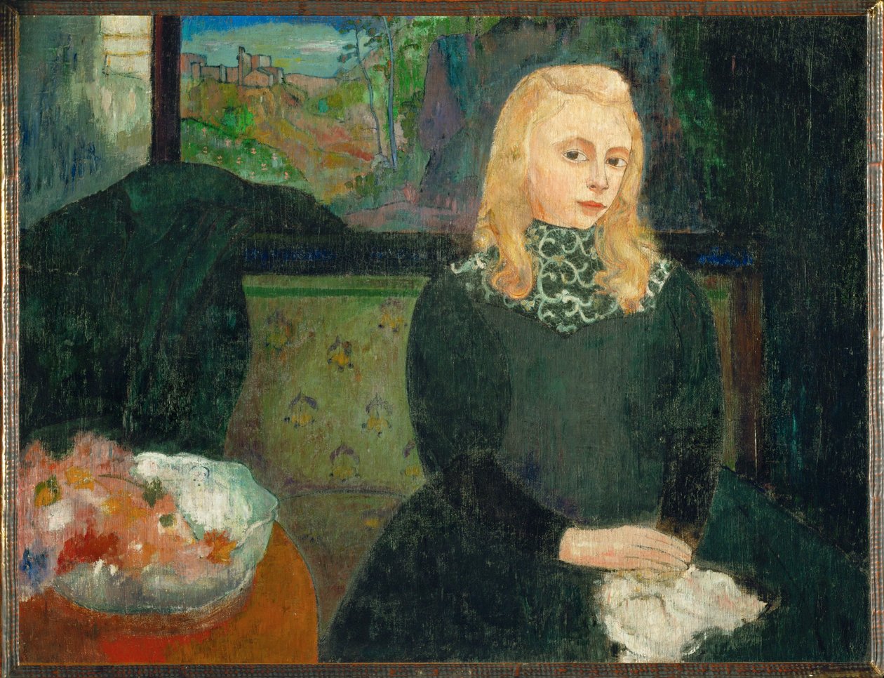 Gabrielle Vien jeune fille (peinture sur toile) - Armand Seguin