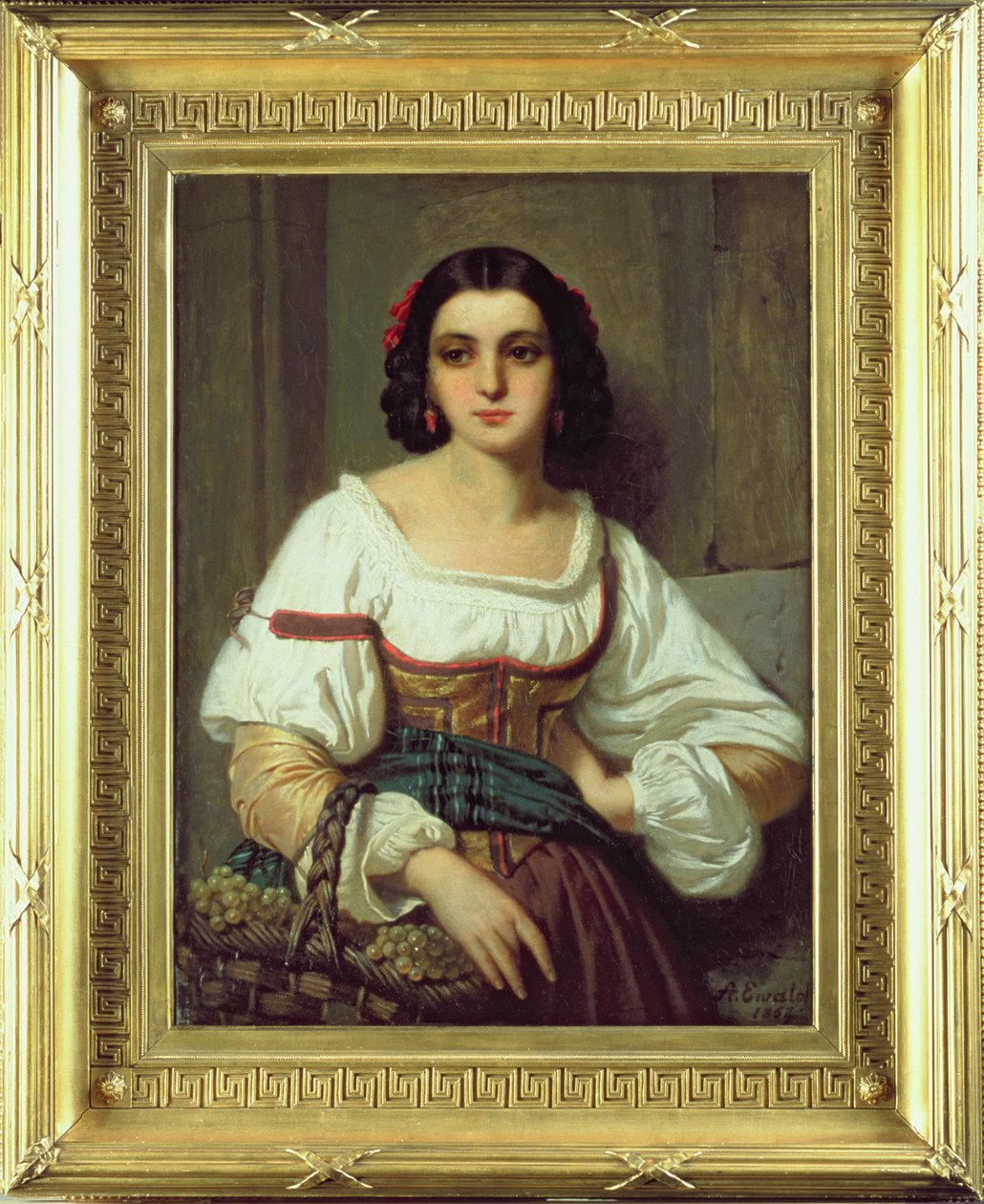 Femme italienne avec un panier de raisins, 1862 - Arnold Ferdinand Ewald