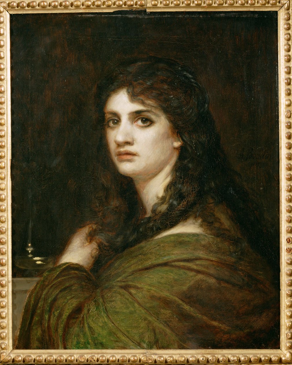 Mélancolie - portrait de sa fille Clara ... (peinture sur toile) - Arnold Böcklin