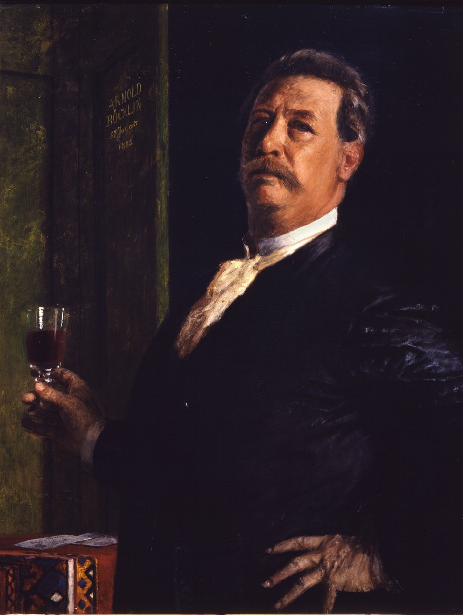 Autoportrait au verre de vin - Arnold Böcklin