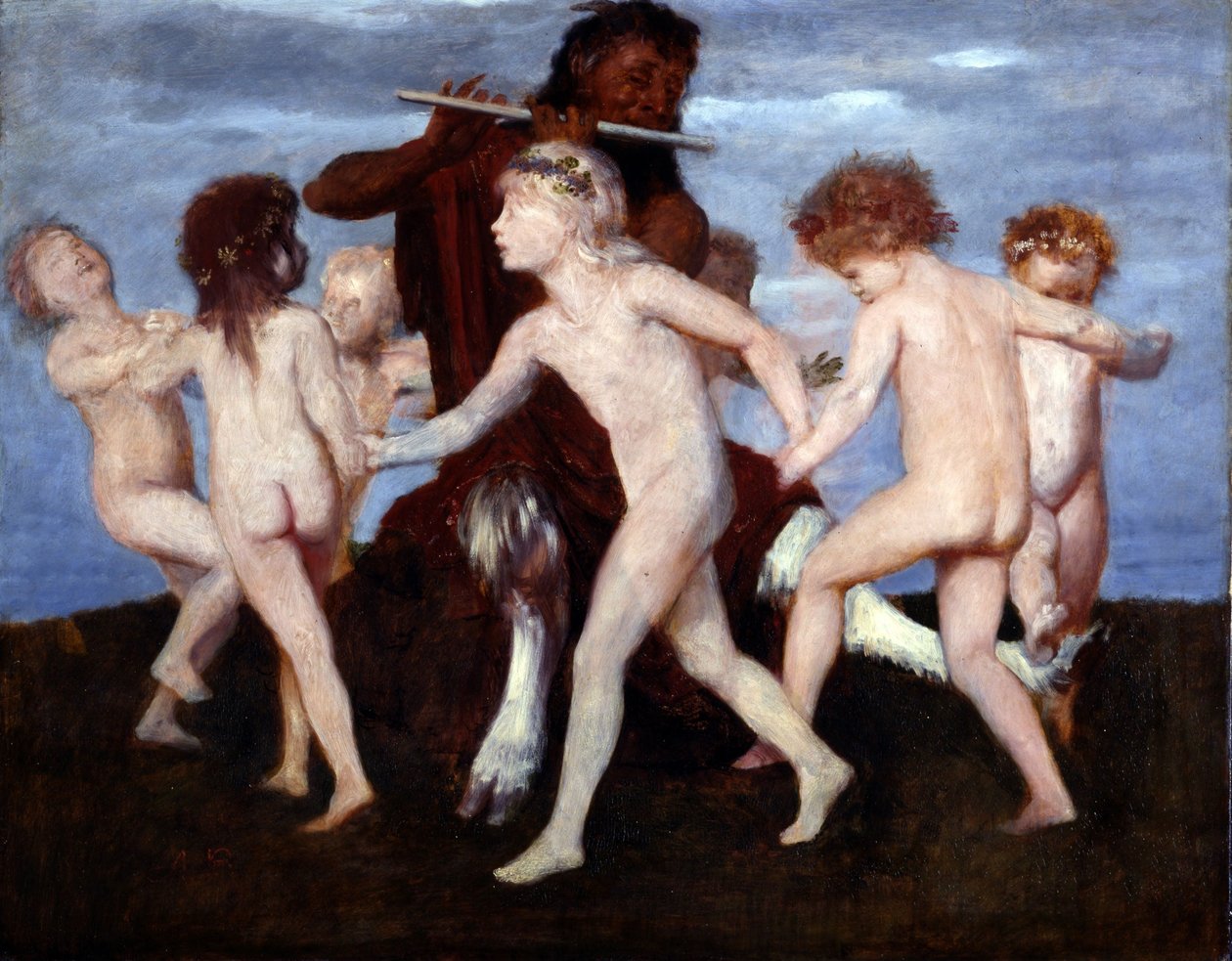 Pan Dancing avec les enfants - Arnold Böcklin