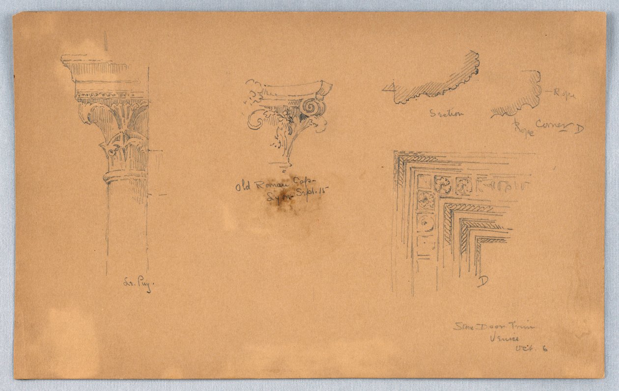 Détails Architecturaux à Venise - Arnold William Brunner