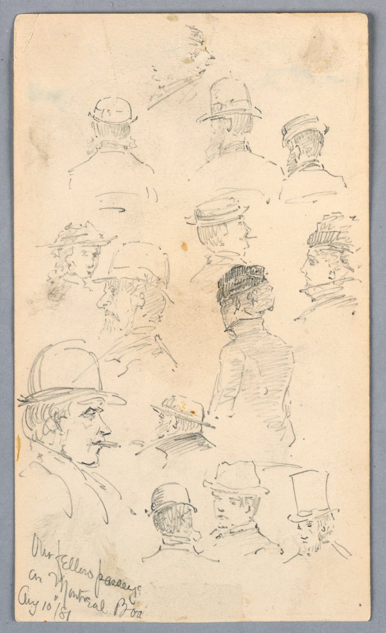 Esquisses de personnes sur un bateau à Montréal - Arnold William Brunner