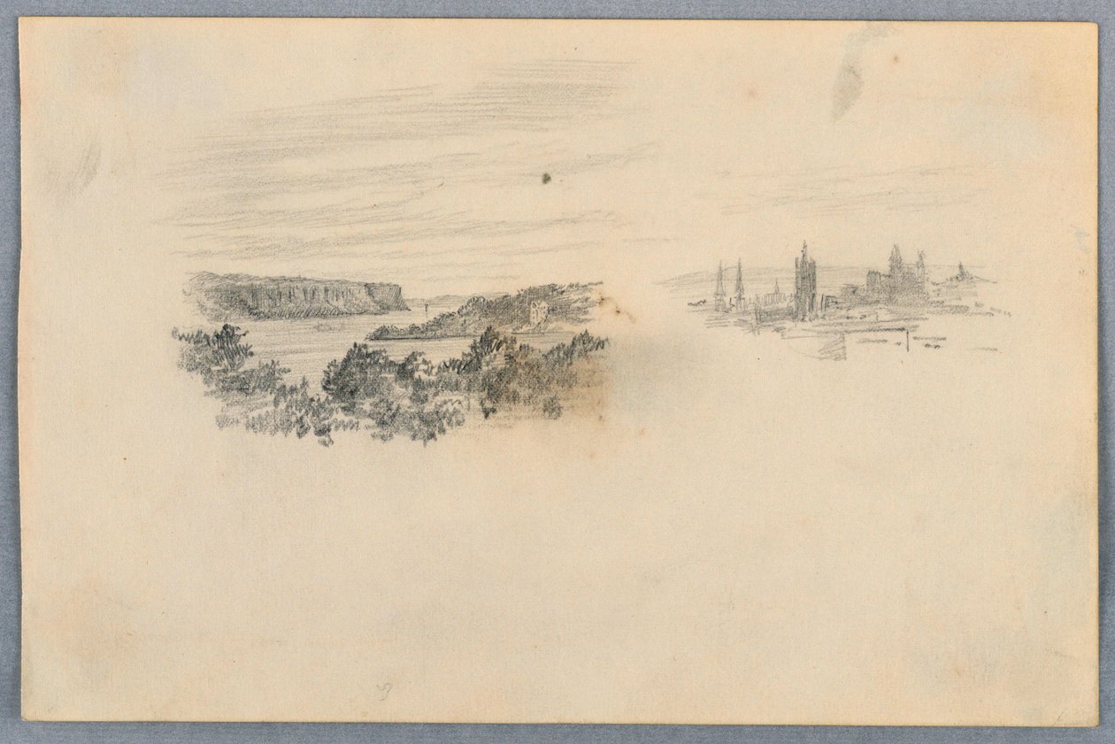 Deux vues, paysage et skyline de la ville - Arnold William Brunner