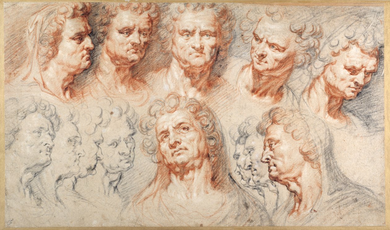 Treize études basées sur une tête impériale romaine - Arnold or Artus the Elder Quellin I