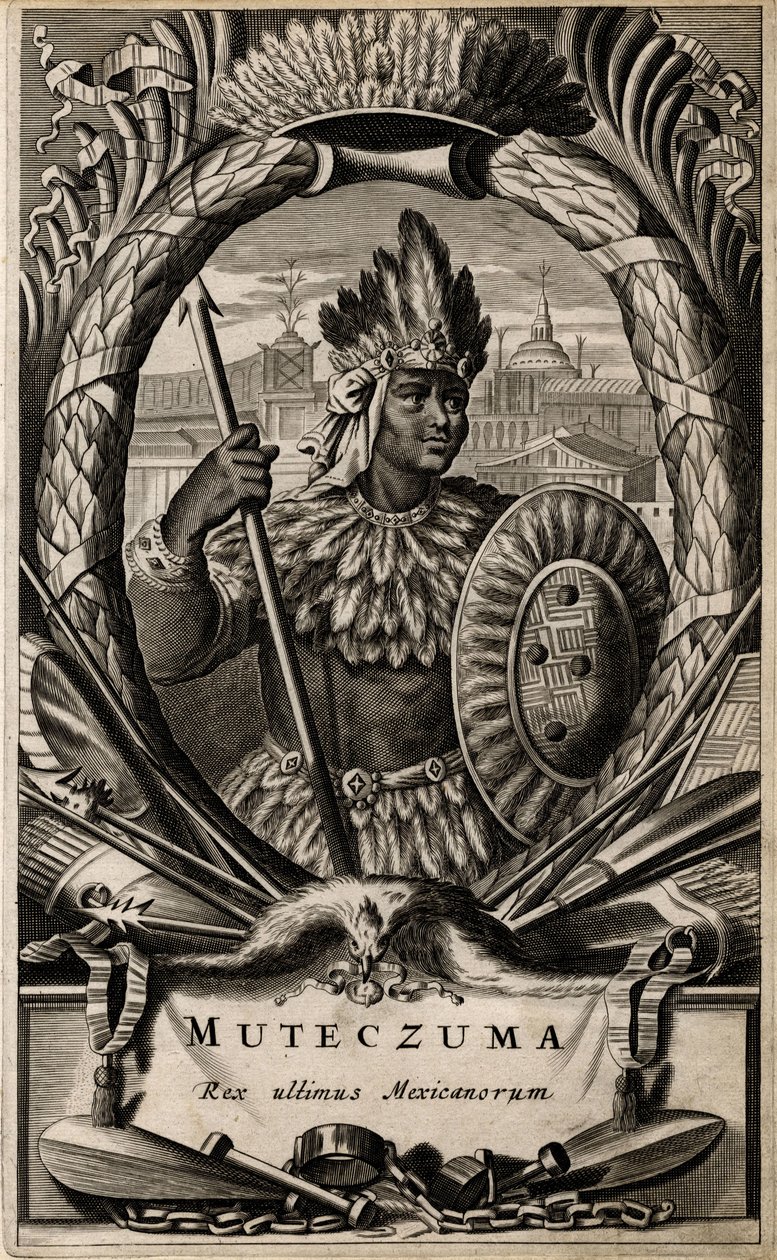 Portrait de Montezuma, roi du Mexique - Arnoldus Montanus