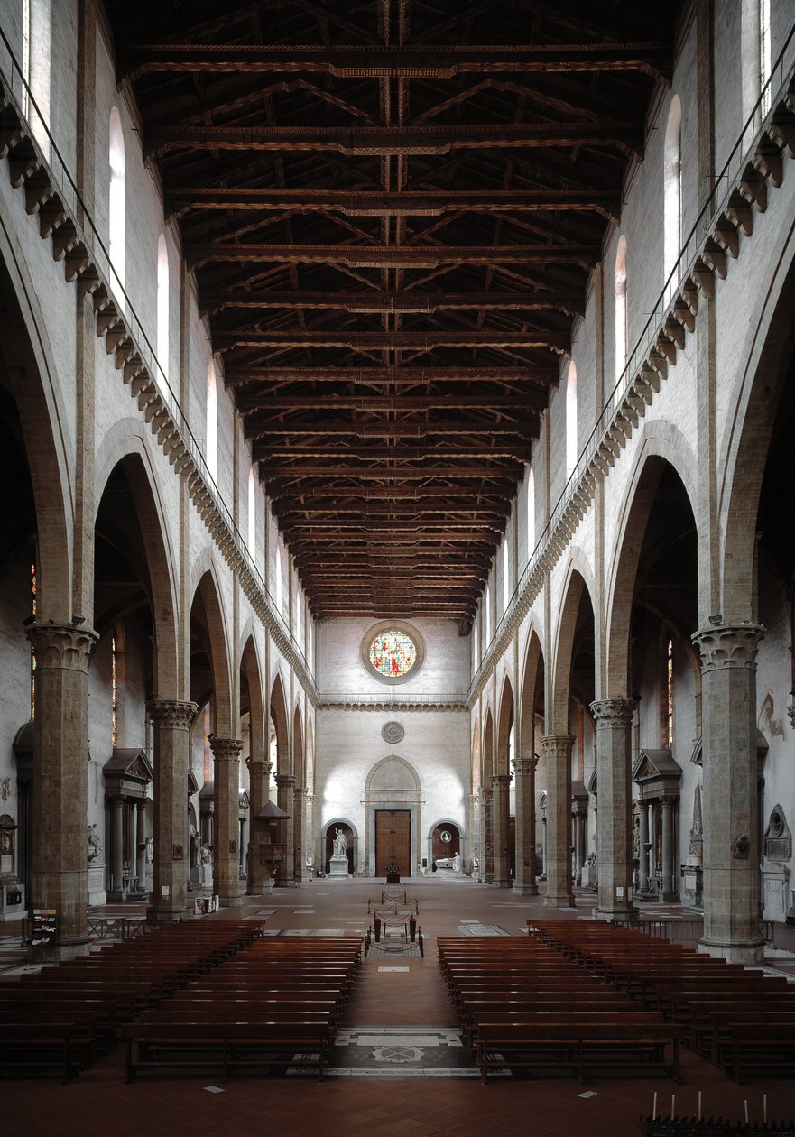 Renaissance : vue intérieure de la basilique Santa Croce projetée par Arnolfo di Cambio - Arnolfo di Cambio