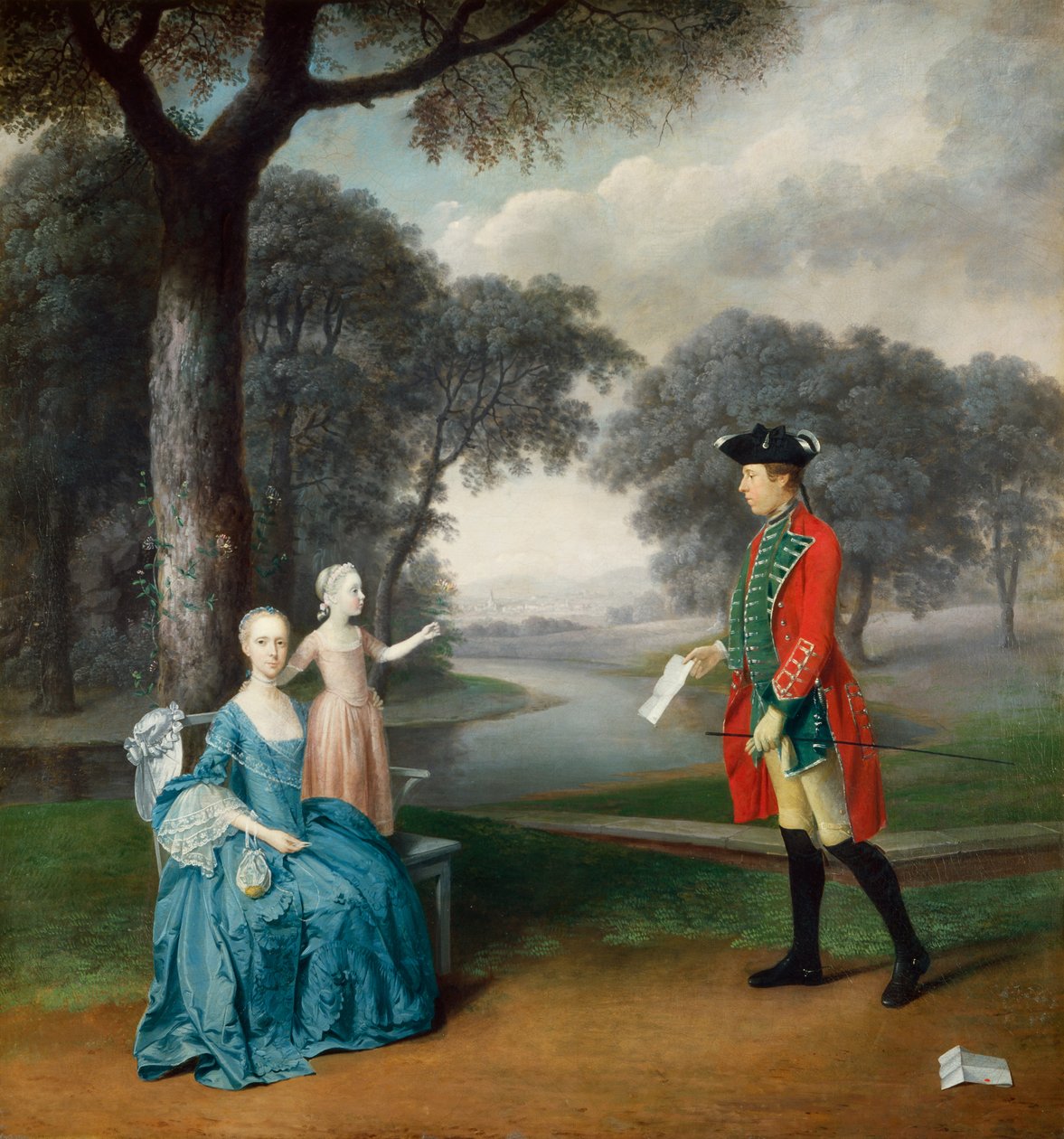 Francis Vincent, sa femme Mercy et leur fille Ann, de Weddington Hall, Warwickshire, 1763 - Arthur Devis