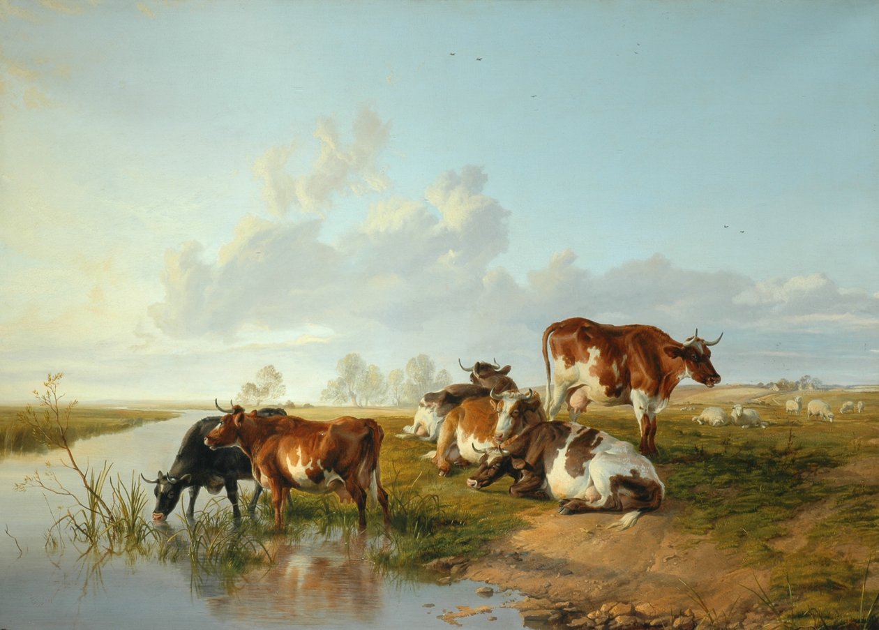 Paysage avec du bétail près de Wool, Dorset - Arthur Douglas Peppercorn