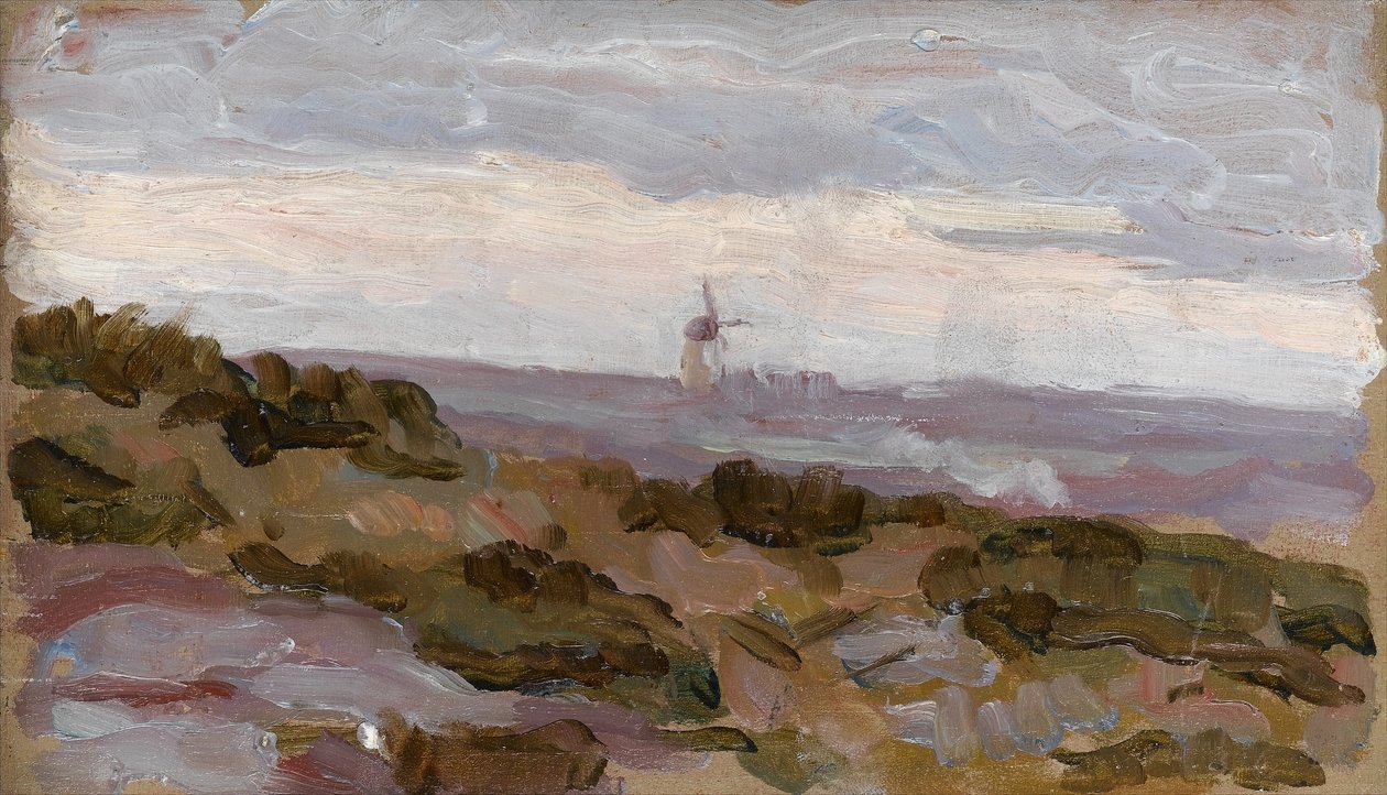 Étude de paysage avec moulin à vent à l