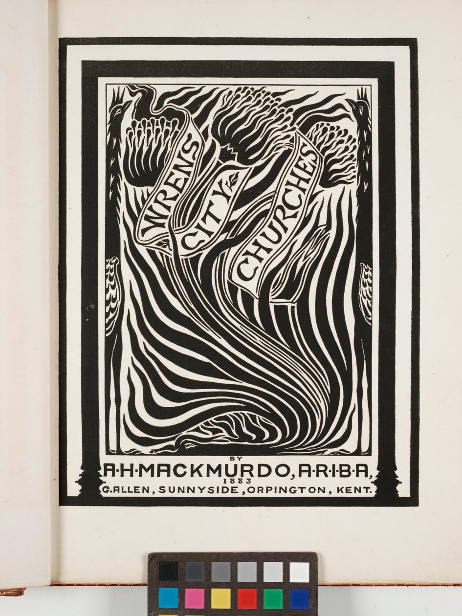 Page de titre des églises de la ville de Wren, gravée par G. Allen - Arthur Heygate Mackmurdo