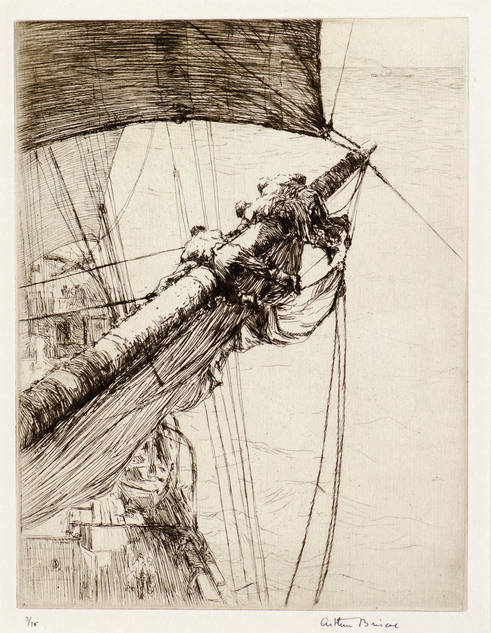 En haut avec des voiles - Arthur John Briscoe