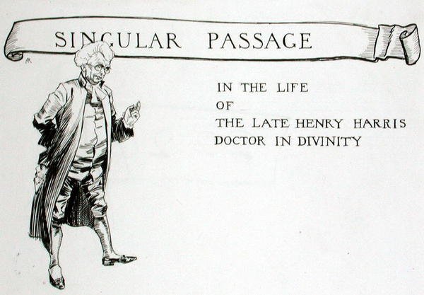 Un passage singulier dans la vie du défunt Henry Harris, docteur en théologie, en-tête de chapitre de 