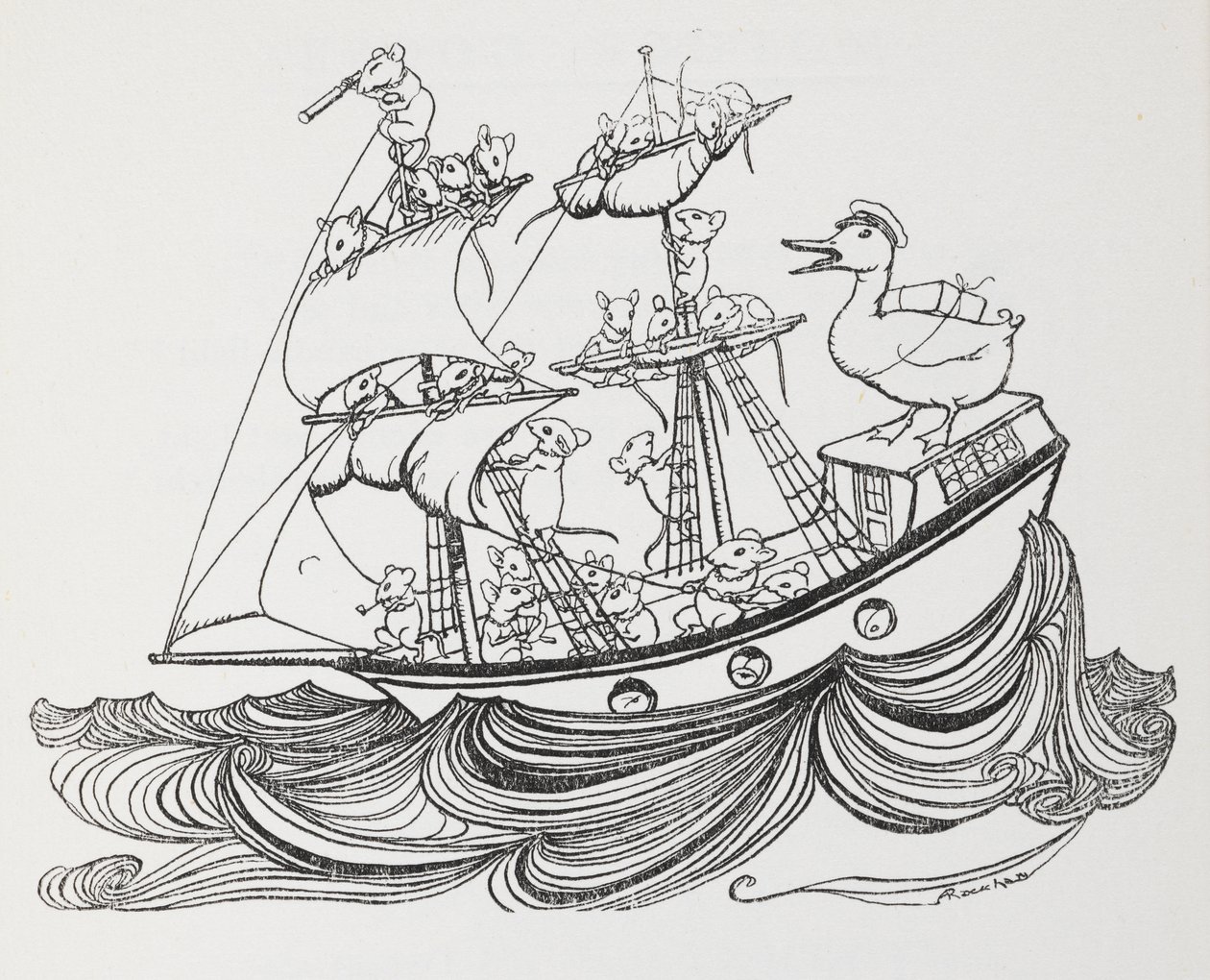 Un navire dirigé par des souris et commandé par un canard - Arthur Rackham