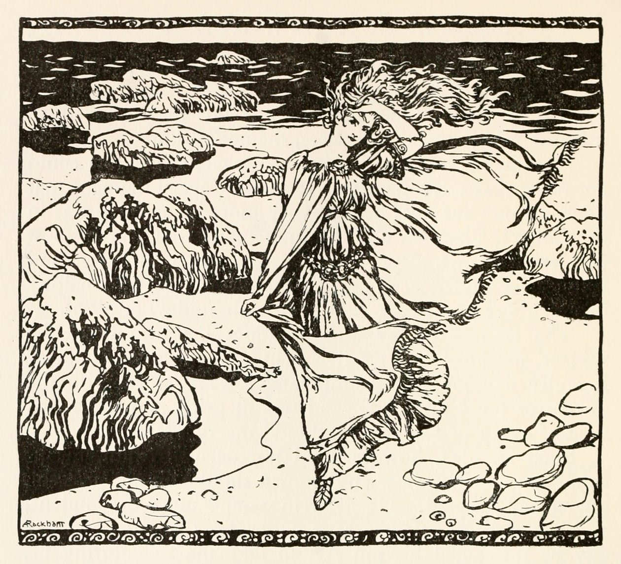 Becuma de Becuma à la peau blanche dans Contes de fées irlandais - Arthur Rackham
