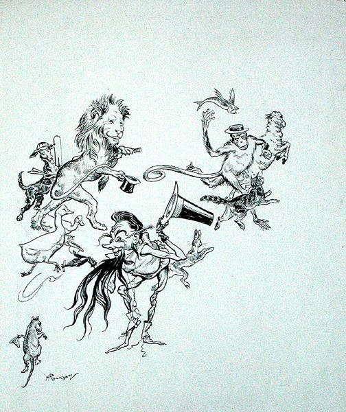 Oiseaux, bêtes et poissons se précipitaient en masses confuses, illustration de 