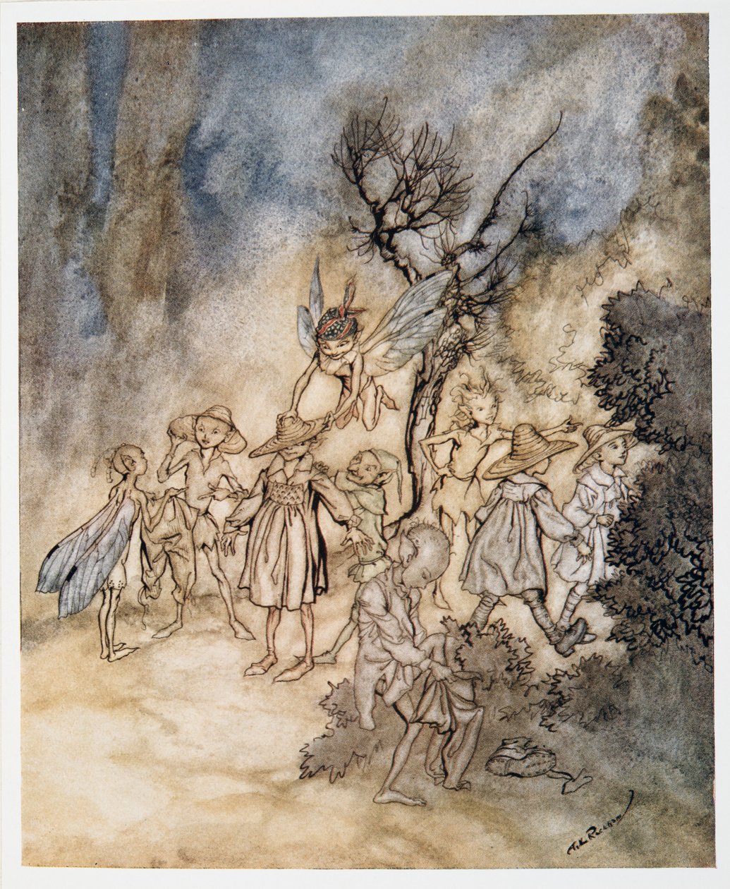 Enter certain reapers, properly habited, illustration de La Tempête de William Shakespeare, pub. 1926 - Arthur Rackham