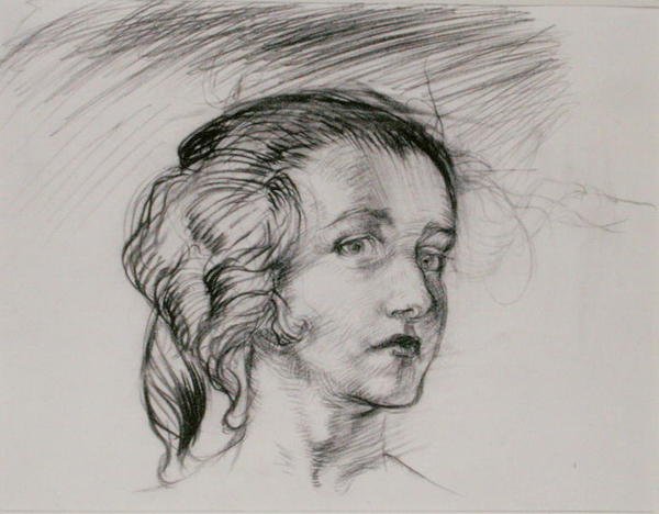 Tête de fille - Arthur Rackham
