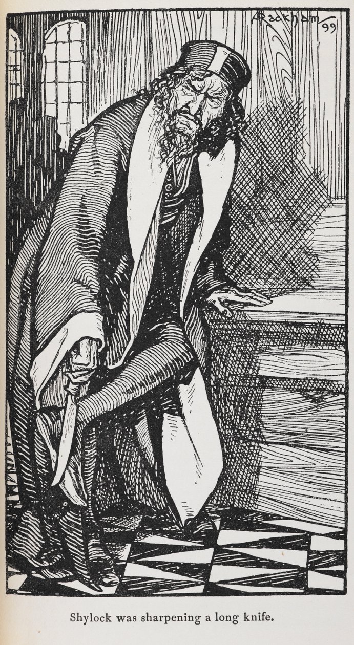 Illustration de Shylock de Le Marchand de Venise - Arthur Rackham