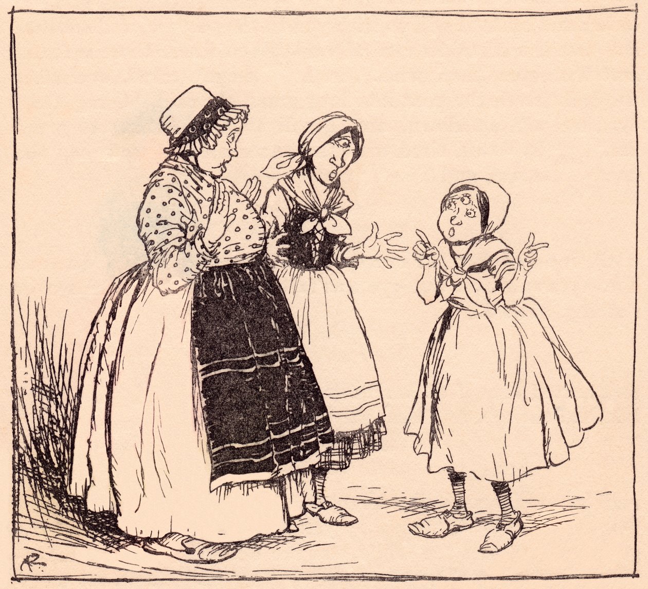 Maintenant je sais pourquoi cette chose prétentieuse là-bas ne mange pas. Illustration par Arthur Rackham des Contes de Grimm Un-Œil, Deux-Yeux et Trois-Yeux. - Arthur Rackham
