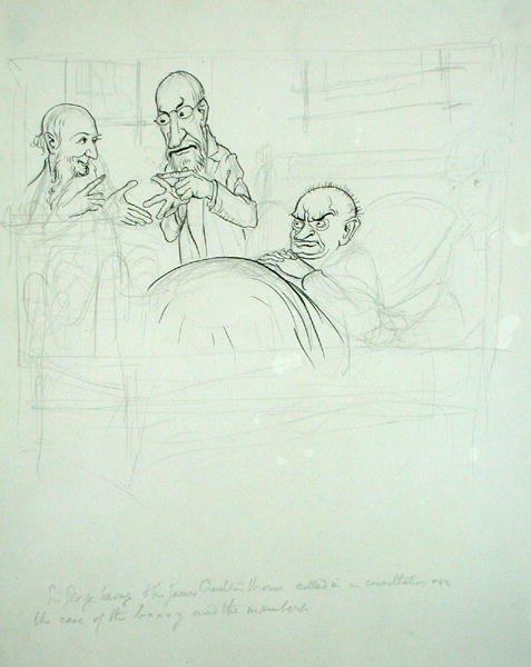 Sir George Savage et Sir James Crichton Browne (1840-1937) appelés en consultation sur le cas du BXXXY et des membres - Arthur Rackham