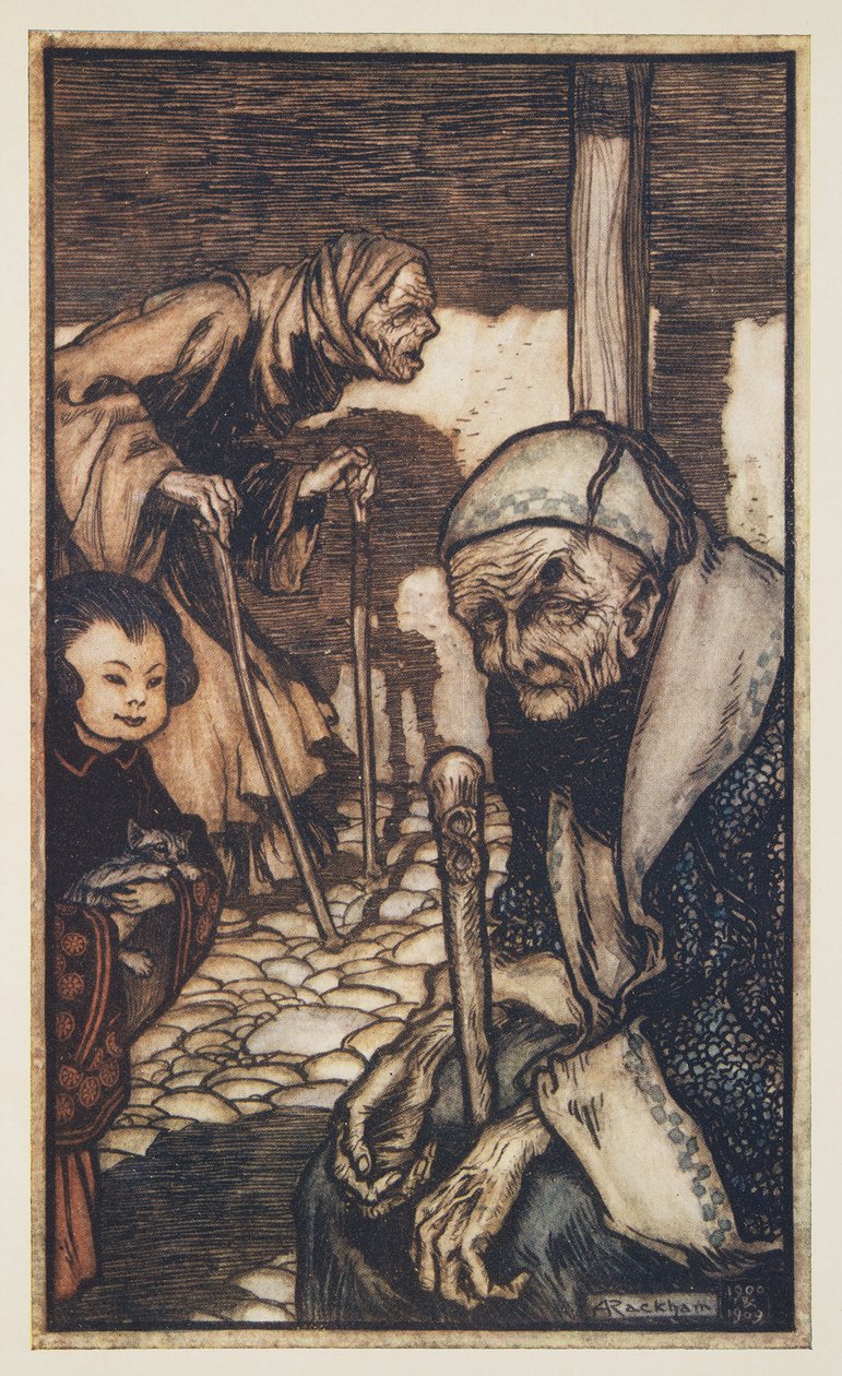 Les Struldbrugs, des Voyages de Gulliver par Jonathan Swift (1667 - 1745), pub. 1909 - Arthur Rackham