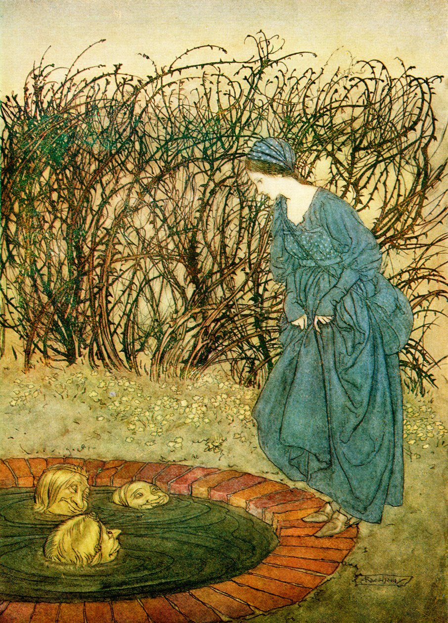 Les Trois Têtes du Puits, des Contes de fées anglais racontés par F.A. Steel, 1927 - Arthur Rackham