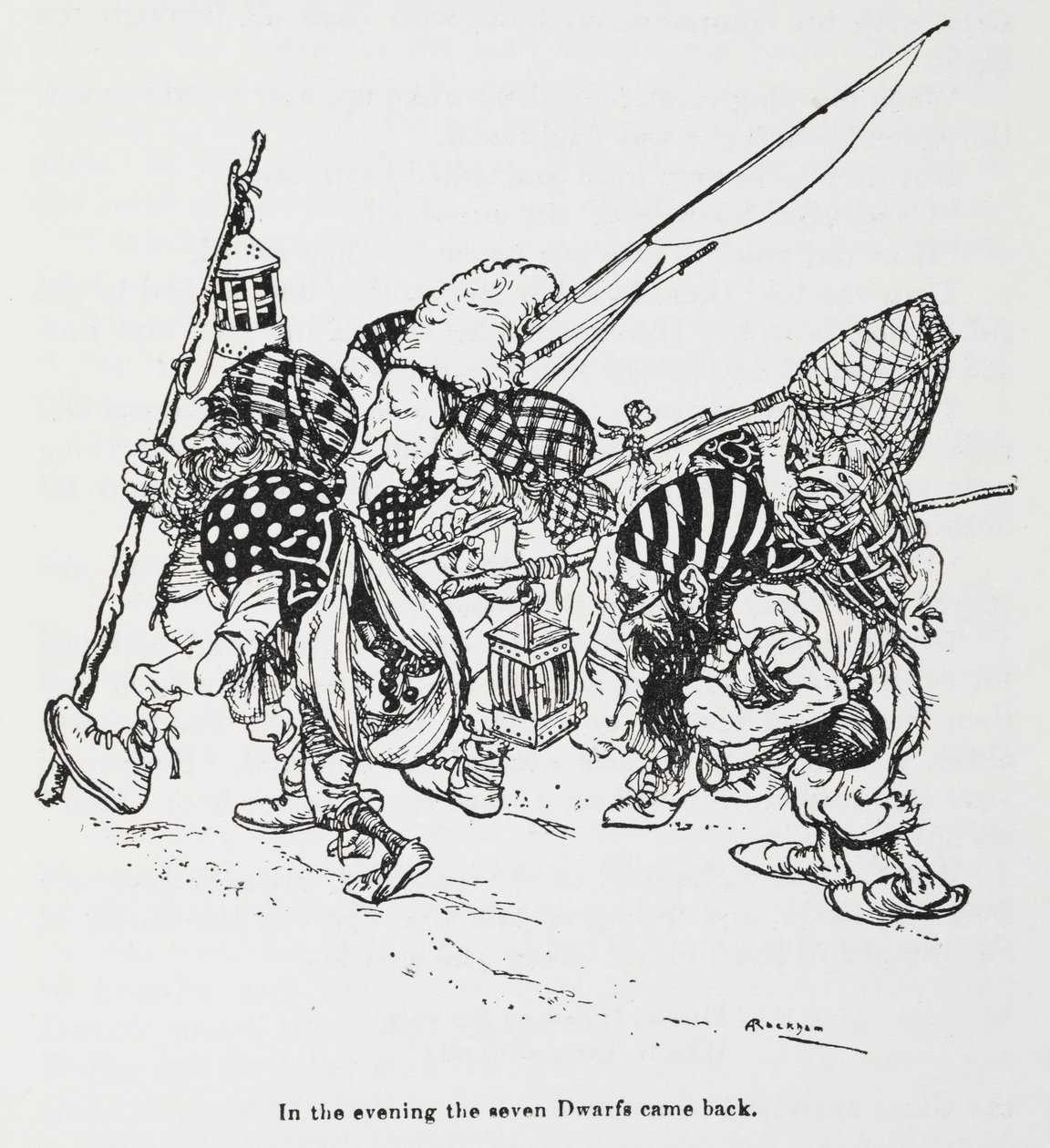 Les sept nains de Blanche-Neige - Arthur Rackham