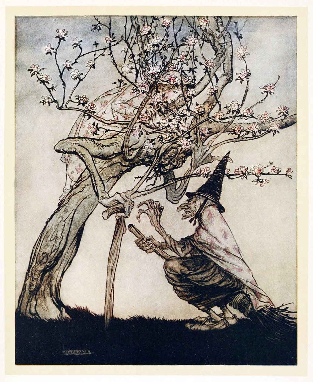 Arbre à moi! Ô arbre à moi! As-tu vu ma petite fille méchante?, des Contes de Fées Anglais - Arthur Rackham
