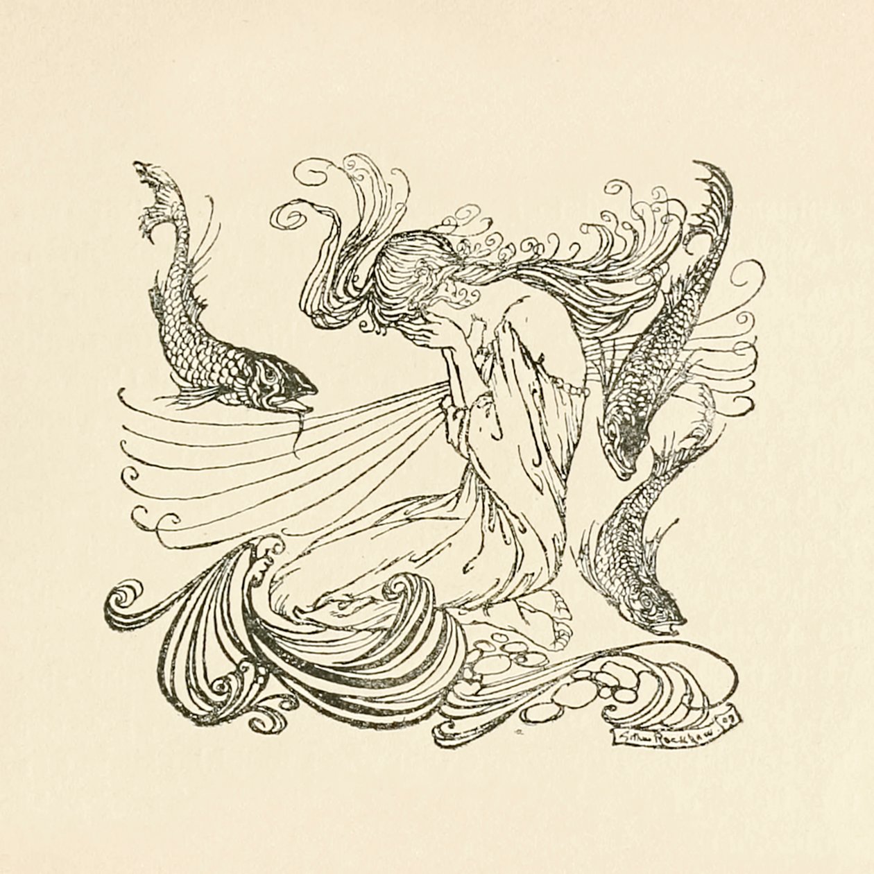 Ondine sortant de la fontaine en pleurant de 