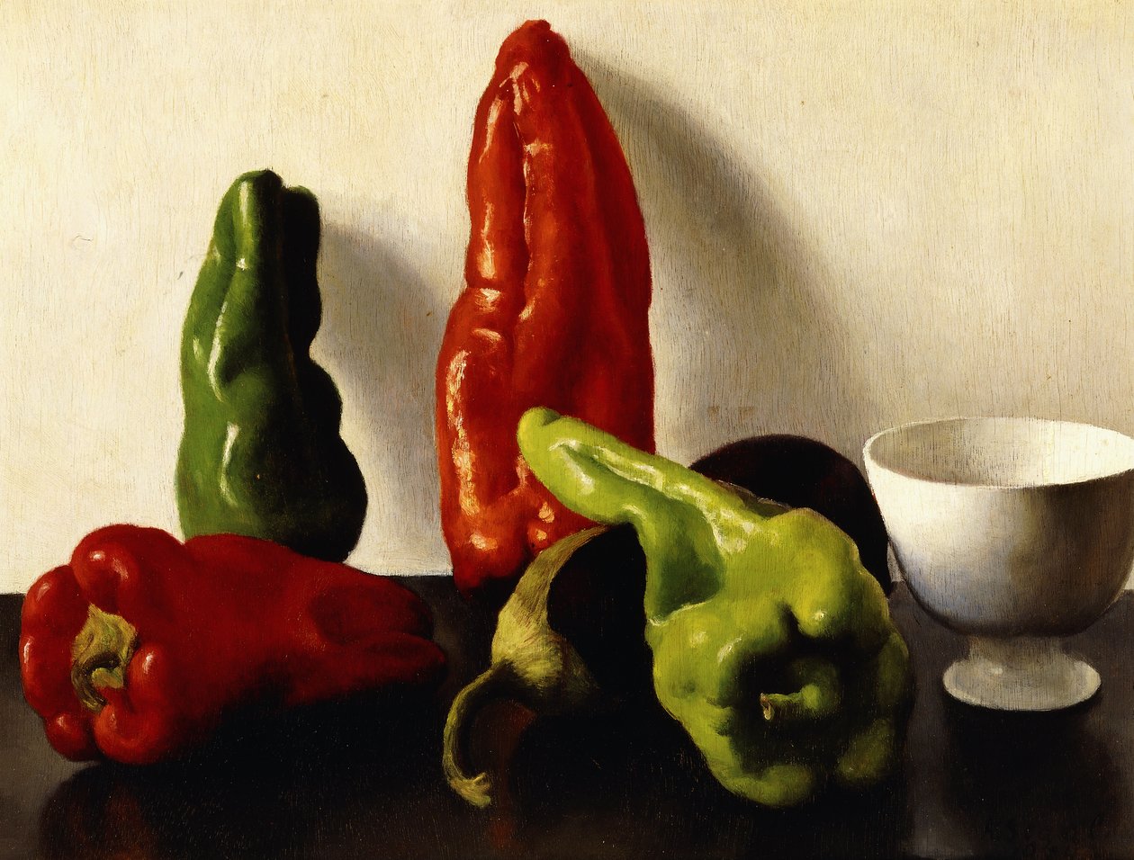 Nature morte avec poivrons rouges et verts - Arthur Segal