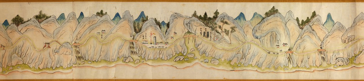 16 000. fourni. Orienté avec le nord à droite. Relief montré picturalement. Vue à vol d