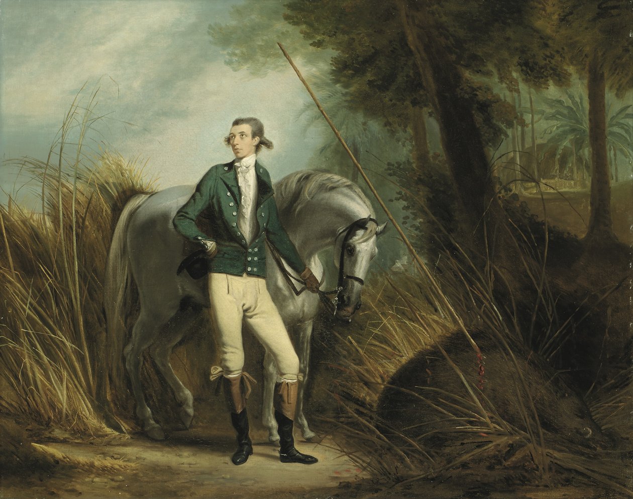 Un gentleman chassant le sanglier dans un paysage indien - Arthur William Devis