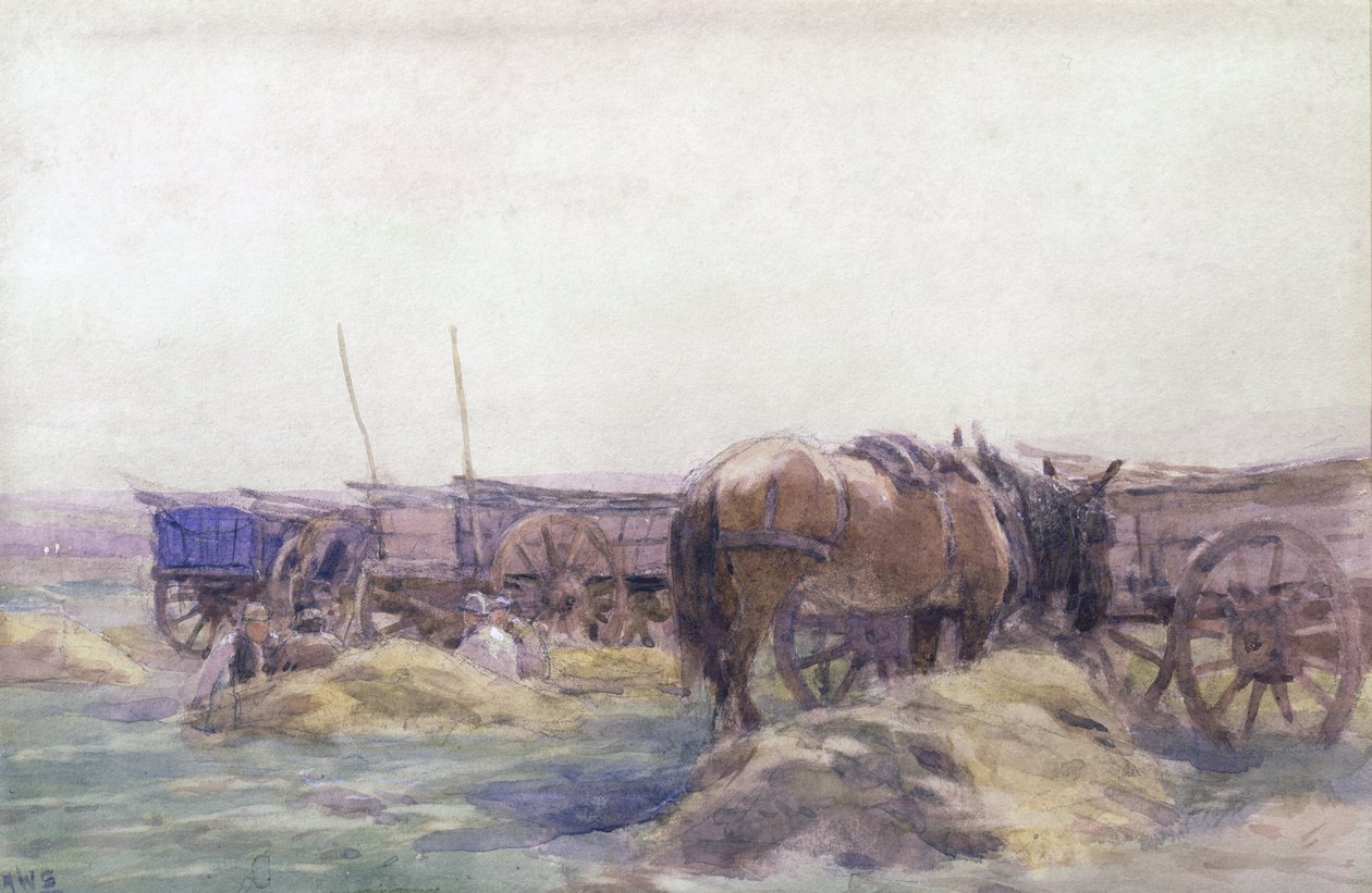 Chariots de foin avec cheval - Arthur Winter Shaw