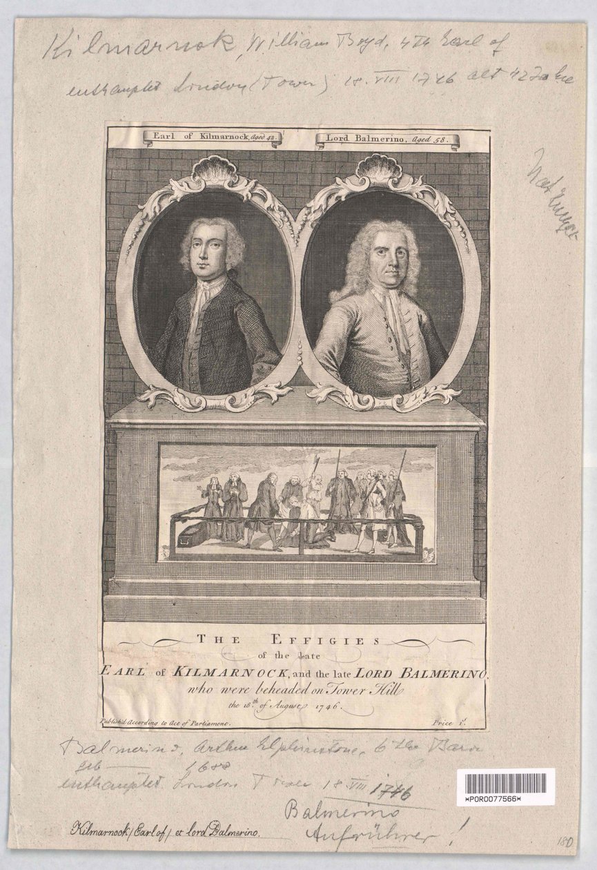 4e comte de Kilmarnock Boyd (impression) - Artist Unknown