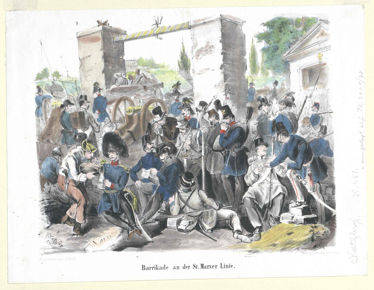 Barricade à la ligne St. Marx - Artist Unknown